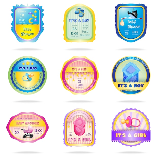 Baby shower emblems