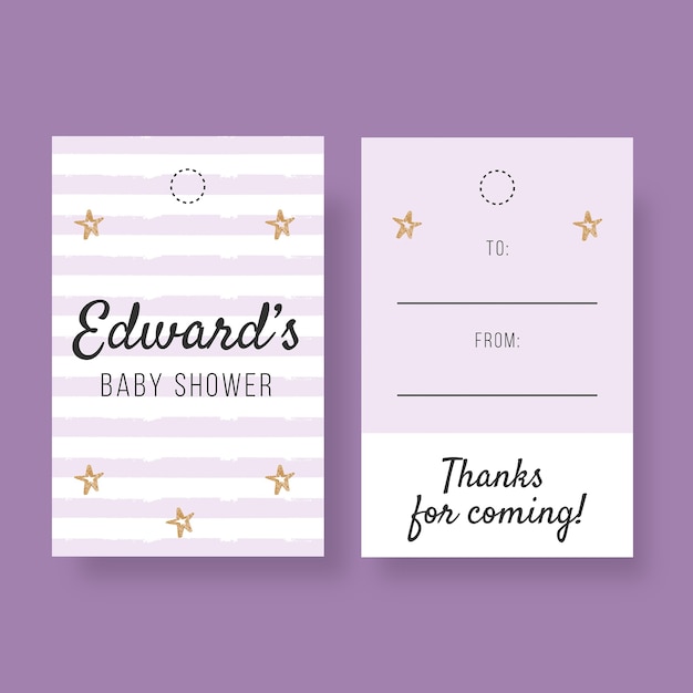 Baby shower gift tag template design