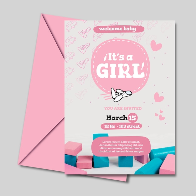 Baby shower for girl invitation