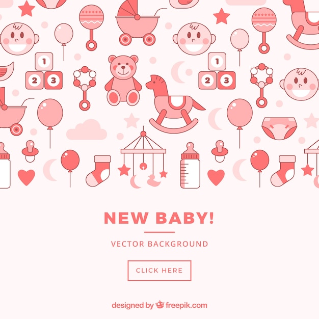 Free vector baby shower icons social media