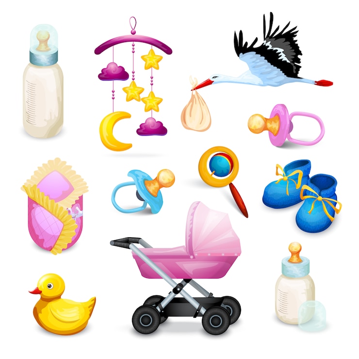 Free Vector baby shower icons