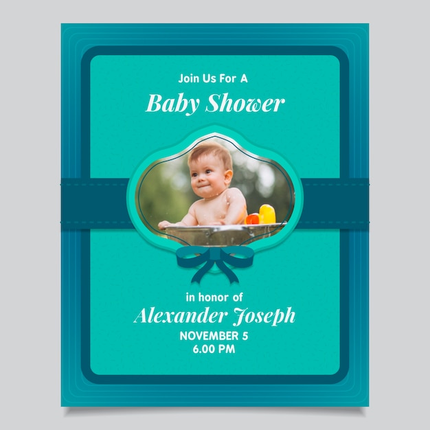 Free vector baby shower invitation (boy)