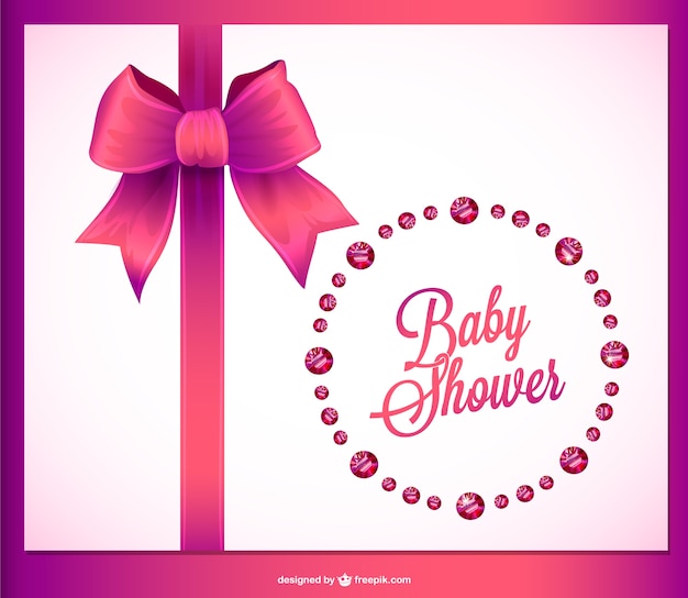 Free vector baby shower invitation crystals design