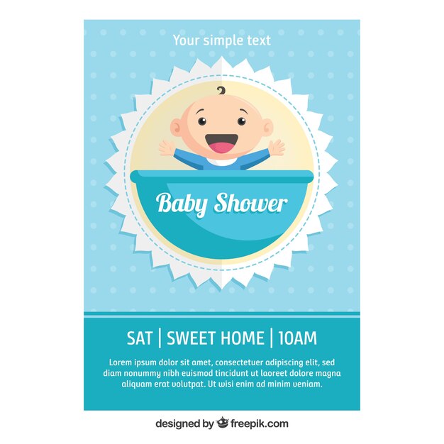baby shower invitation in flat style