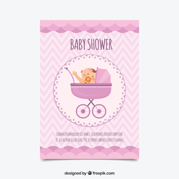 Free vector baby shower invitation in flat style