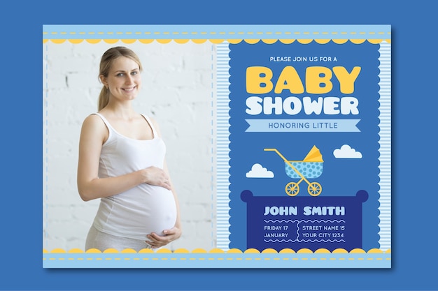 Baby shower invitation template for boy