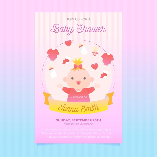 Free vector baby shower invitation template concept