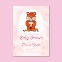 Free vector baby shower invitation template for girl