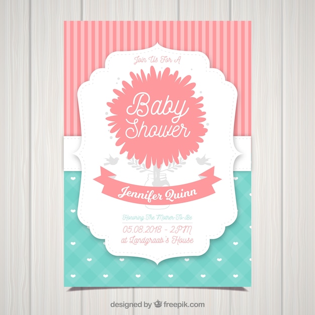 Free Baby Shower Invitation Template In Flat Design Svg Dxf Eps Png Download Free Svg Cut Files