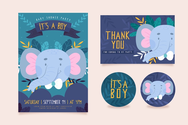 Free Vector baby shower invitation template