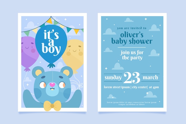 Baby shower invitation template