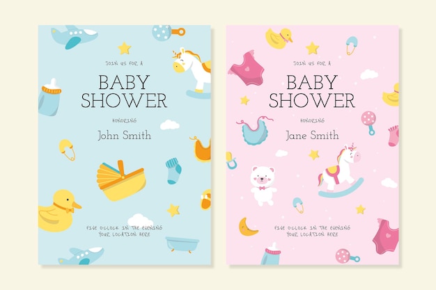 Baby shower invitation template