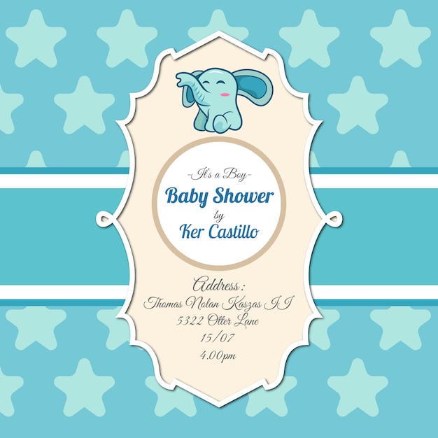 Baby Shower Invitation With Elephant