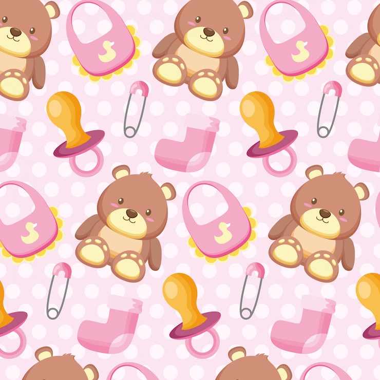 Free Vector baby shower pattern
