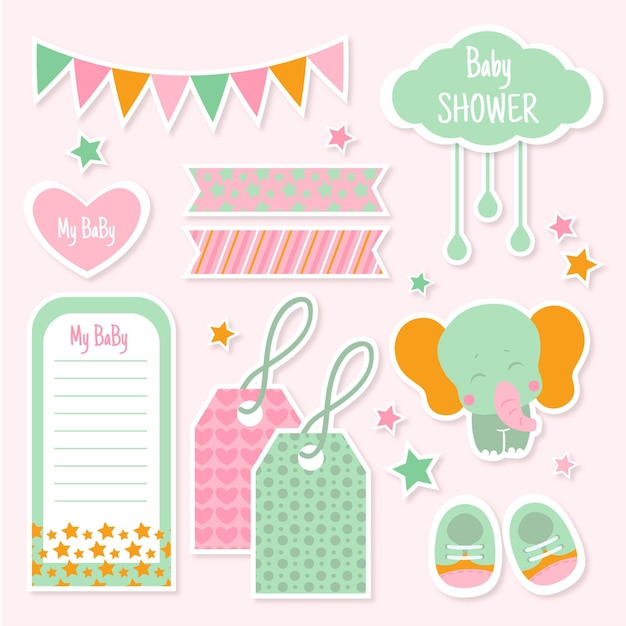 Baby shower scrapbook set