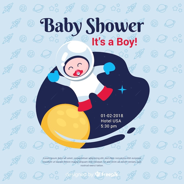 Baby shower template for boy