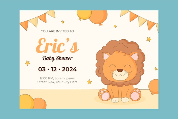 Vettore gratuito disegno del modello di baby shower