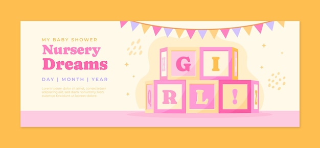 Free vector baby shower template design