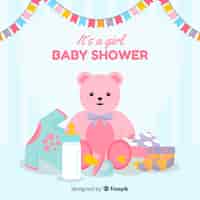 Free vector baby shower template for girl