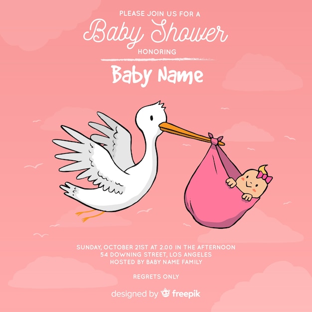 Baby shower template for girl