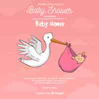 Free vector baby shower template for girl