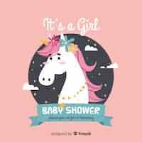 Free vector baby shower template for girl