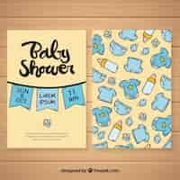 Free vector baby shower template with elements