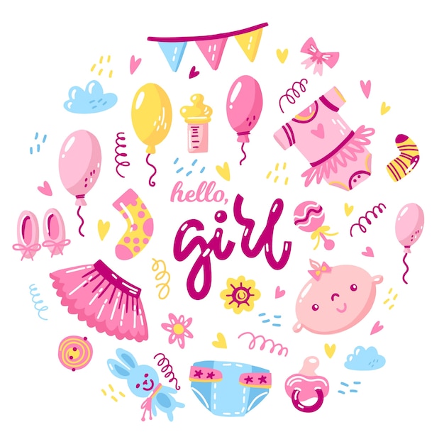 Baby shower thematic design for girl
