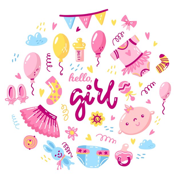 Детский душ тематический дизайн для девочки
