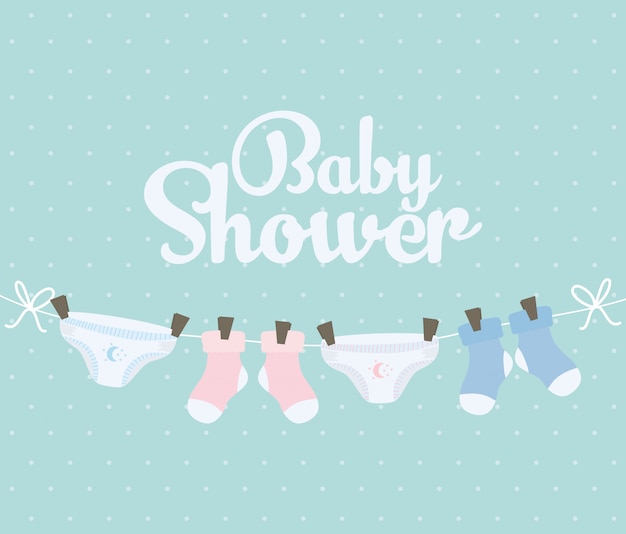 Baby socks and diapers hanging clothes