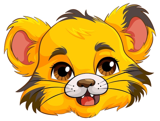 Free vector baby tiger head cartoon character