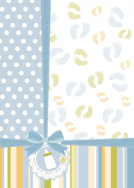 Free vector babyshower card with feet prints