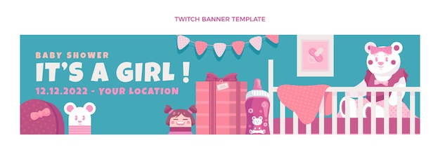 Babyshower twitch banner template