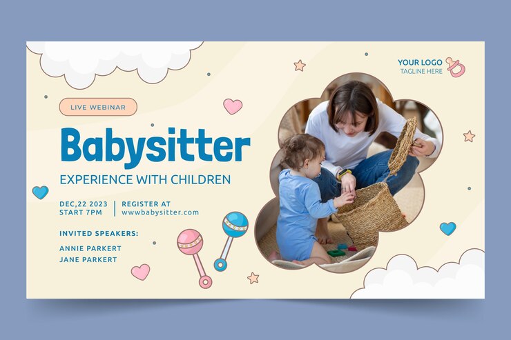 Free Vector Babysitting template design Free Vector Babysitting template design