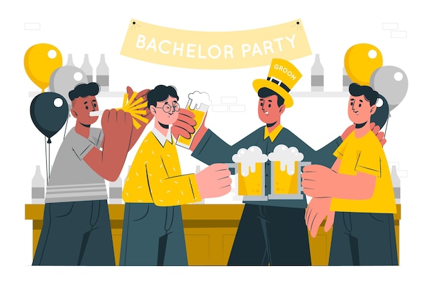 Free vector bachelor party concept illustration