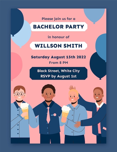 Bachelor party invitation template