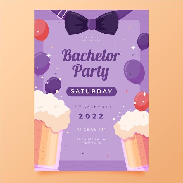 Free vector bachelor party invitation template