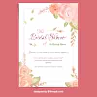 Free vector bachelorette card with watercolor roses