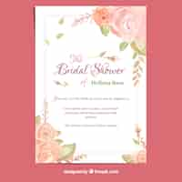 Free vector bachelorette card with watercolor roses