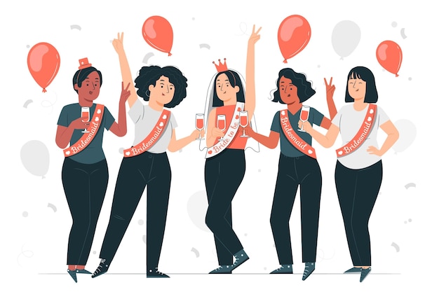 Bachelorette party concept illustration