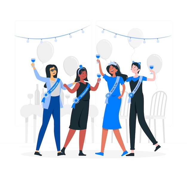 Free vector bachelorette party concept illustration