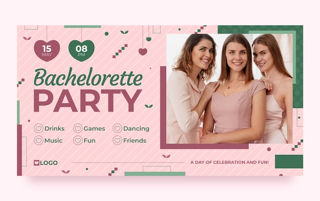 Free vector bachelorette party facebook post template