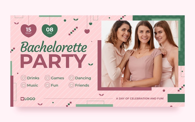 Free vector bachelorette party facebook post template