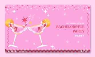 Free vector bachelorette party youtube thumbnail template