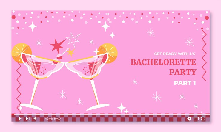 Free Vector bachelorette party youtube thumbnail template