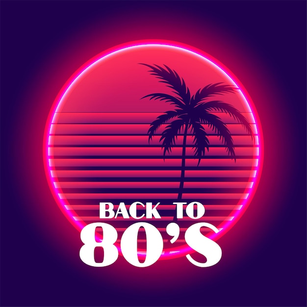 Back to 80s retro neon paradise background