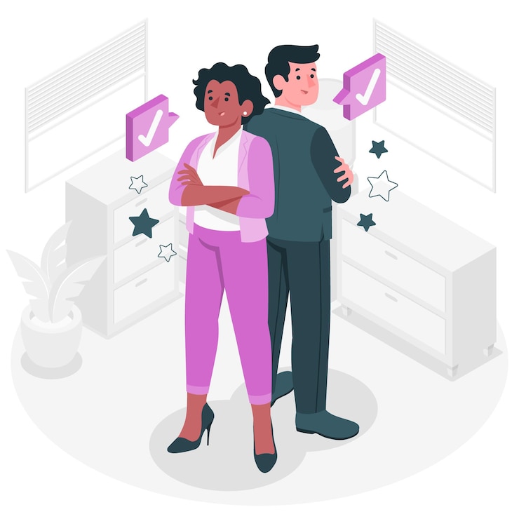 Free Vector back to back concept illustration