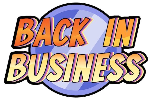 Back in business hand drawn lettering logo