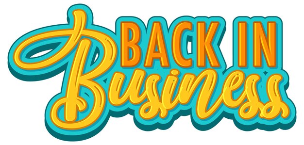 Free vector back in business typography design