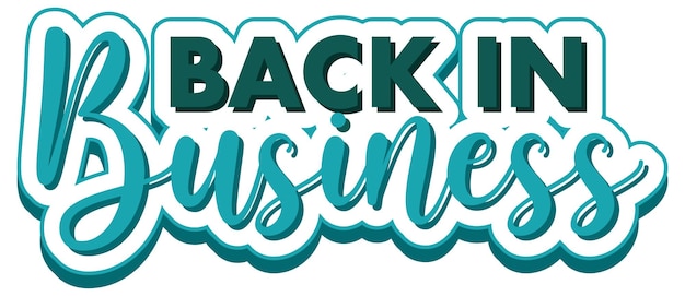 Free vector back in business typography design